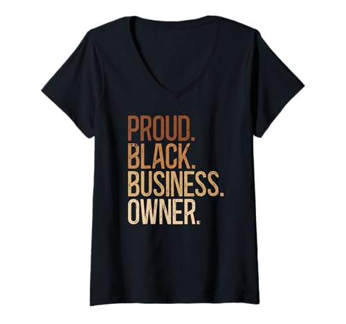 Damen Stolzer schwarzer Geschäftsinhaber Afroafrikanischer Unternehmer T-Shirt mit V-Ausschnitt von Proud Black Business Owner Apparel