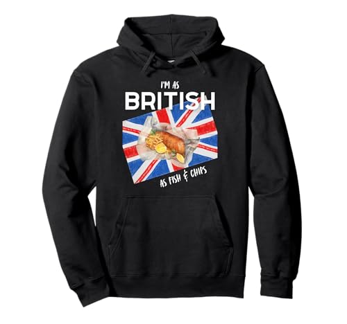 Ich Bin so britisch wie Fish & Chips Fun British Heritage Boy Girl Pullover Hoodie von Proud British Flag UK Family Group Mum Dad Sons