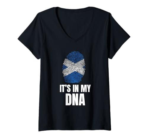 Damen Schottland Es liegt in meiner DNA Scottish Heritage Travel T-Shirt mit V-Ausschnitt Damen Schottland Es liegt in meiner DNA Scottish Heritage Travel T-Shirt mit V-Ausschnitt von Proud Caledonian Ancestry Enthusiast