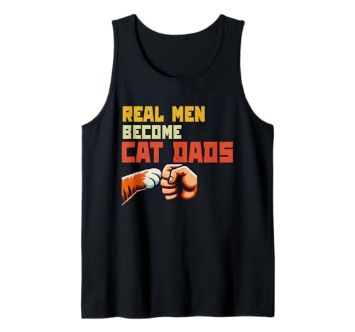 Real Men Become Cat Dads Vatertag Katzenliebhaber Retro Tank Top Real Men Become Cat Dads Vatertag Katzenliebhaber Retro Tank Top von Proud Cat Dad Loving Father Cat Owner Men Daddy