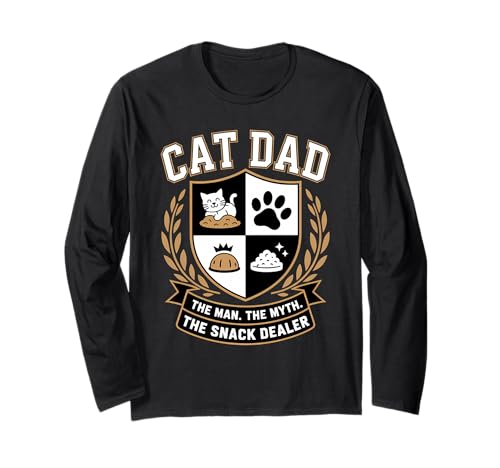 Cat Dad Shirt The Man Myth Snack Dealer Vatertagskatze Langarmshirt von Proud Cat Daddy Apparel Fur Dad Gifts Co.