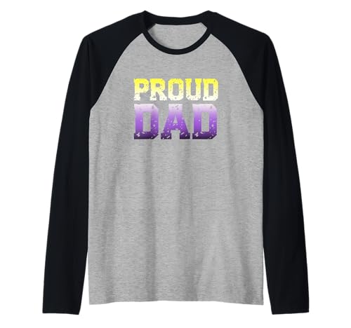Herren Nonbinary Proud Dad Fathers Day Enby Pride Flag Colors Raglan von Proud Dad Designs ADC
