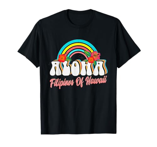 Proud Filipino American Filipinos Of Hawaii Merch Damen Aloha Hawaiian Gruß oder Abschied T-Shirt, Schwarz, S von Proud Filipino American Filipinos Of Hawaii Merch