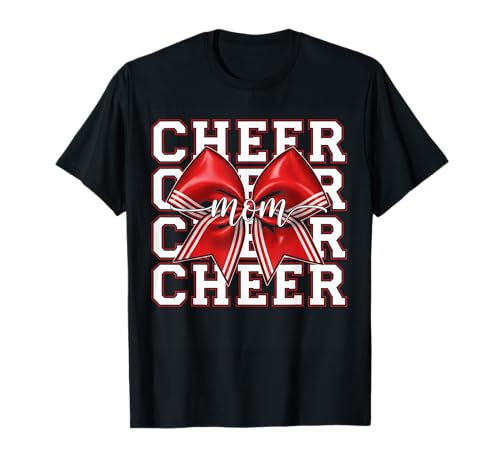 Fußball Cheer Mom Cheerleader Mama Sport Liebhaber Kokette Schleife T-Shirt Fußball Cheer Mom Cheerleader Mama Sport Liebhaber Kokette Schleife T-Shirt von Proud Gameday Spirit Cheer Mom Gear
