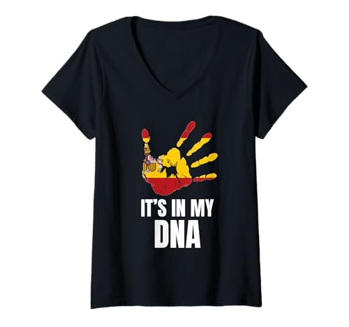 Damen Spanien In My DNA Spanish Heritage Travel T-Shirt mit V-Ausschnitt Damen Spanien In My DNA Spanish Heritage Travel T-Shirt mit V-Ausschnitt von Proud Iberian Culture Ancestry Family