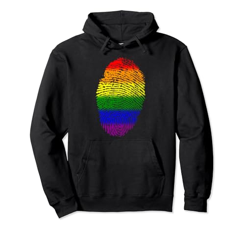 LGBTQ+ Regenbogenflagge Daumenabdruck Family Pride Pullover Hoodie von Rainbow Print Pride Wear