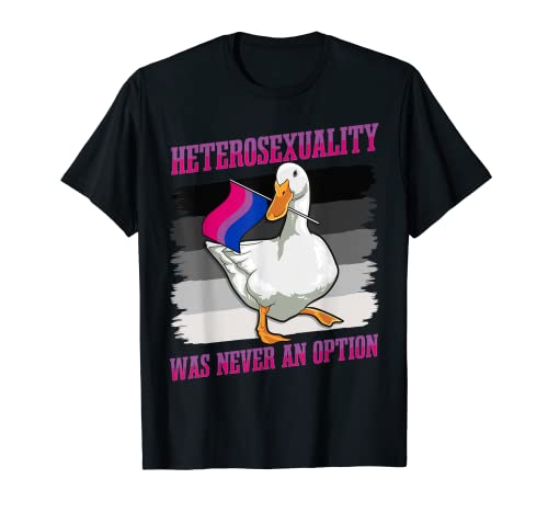 Lustige Ente Meme Bi Girl Duck B-Flagge LGBTQ Pride Goose T-Shirt von Proud LGBTQ Duck & LGBT Goose Animal Meme Designs