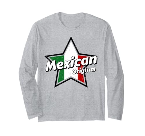 Mexikanisches Original-Shirt Mexiko Flagge Shirts Stolze Männer Mexikaner Langarmshirt von Proud Mens Mexican Shirts