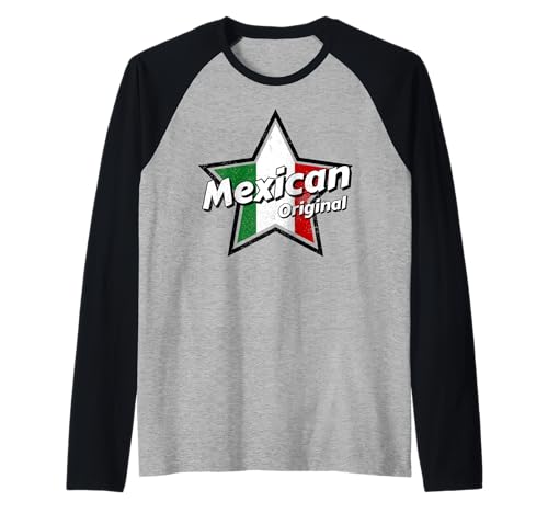 Mexikanisches Original-Shirt Mexiko Flagge Shirts Stolze Männer Mexikaner Raglan von Proud Mens Mexican Shirts