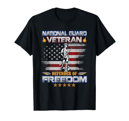 Herren-Flagge der US-Armee, Nationalgarde, Veteranen, Vintage, patriotisch T-Shirt von Proud National Guard Dad Papa Gifts Veterans Day