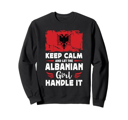 Let The Albanian Girl Handle it Albania Flag Sweatshirt von Proud Nations Novelty Designs 4