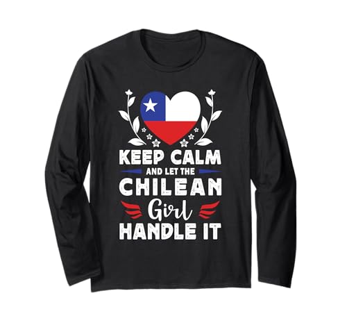 Let The Chilean Girl Handle it Chile Flag Langarmshirt von Proud Nations Novelty Designs 4