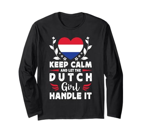 Let The Dutch Girl Handle it Netherlands Flag Langarmshirt von Proud Nations Novelty Designs 4