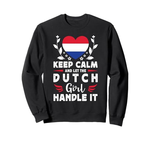 Let The Dutch Girl Handle it Netherlands Flag Sweatshirt von Proud Nations Novelty Designs 4