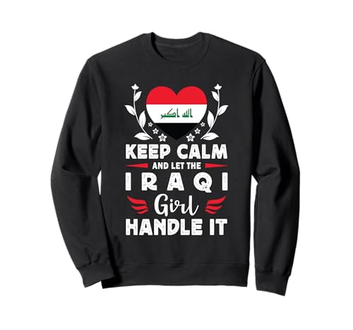 Let The Iraqi Girl Handle it Iraq Flag Sweatshirt von Proud Nations Novelty Designs 4