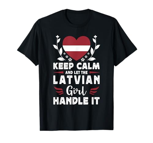 Let The Latvian Girl Handle it Latvia Flag T-Shirt von Proud Nations Novelty Designs 4