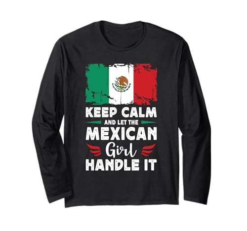 Let The Mexican Girl Handle it Mexico Flag Langarmshirt Let The Mexican Girl Handle it Mexico Flag Langarmshirt von Proud Nations Novelty Designs 4