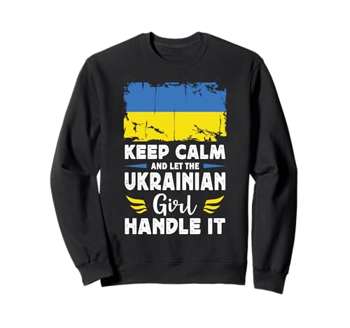Let The Ukrainian Girl Handle it Ukraine Flag Sweatshirt von Proud Nations Novelty Designs 4