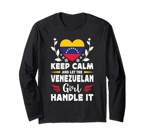 Let The Venezuelan Girl Handle it Venezuela Flag Langarmshirt von Proud Nations Novelty Designs 4