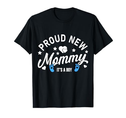 Stolze neue Mama Es ist eine Jungenmutter, die bald Mama wird Muttertag T-Shirt von Proud New Parents Funny Gender Reveal Gifts