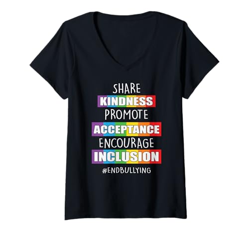 Damen Freundlichkeit ist meine Stimmung LGBT-Unterstützung Liebe Gleichheit LGBTQ Pride T-Shirt mit V-Ausschnitt von Proud Pulse Apparel.USA