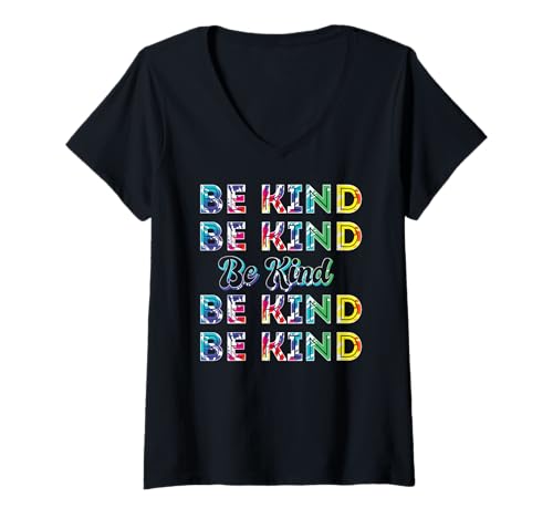 Damen Sei nett LGBT Pride - Gay Ally LGBTQ Pride Month Kindness T-Shirt mit V-Ausschnitt von Proud Pulse Apparel.USA