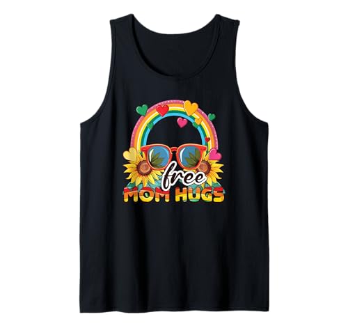Kostenlose Mama umarmt LGBT Pride - LGBTQ Pride Month unterstützt Mama Tank Top von Proud Pulse Apparel.USA