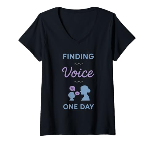 Damen Speech Therapy Mom Nonverbale Child Support Advocate T-Shirt mit V-Ausschnitt von Proud Therapy Parent Milestone SLP Awareness