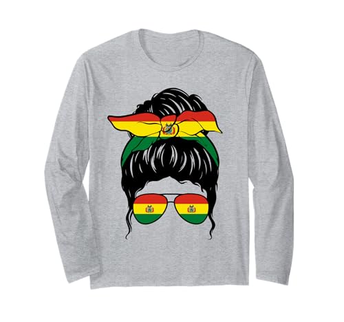 Bolivianisches Mädchen Bolivien Bolivianische Flagge Stolze bolivianische Frau Langarmshirt von Proud To Be A Bolivian Girl Apparel Co.
