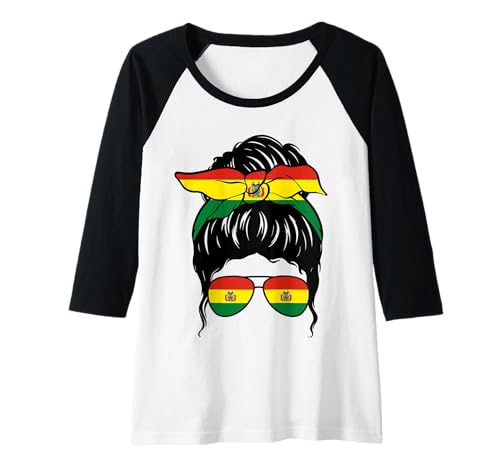 Damen Bolivianisches Mädchen Bolivien Bolivianische Flagge Stolze bolivianische Frau Raglan von Proud To Be A Bolivian Girl Apparel Co.