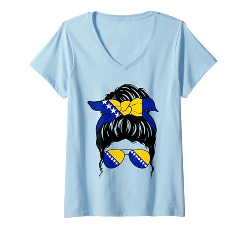 Damen Bosnische Mädchen Bosnien und Herzegowina Flagge Stolze Bosnische Frau T-Shirt mit V-Ausschnitt Damen Bosnische Mädchen Bosnien und Herzegowina Flagge Stolze Bosnische Frau T-Shirt mit V-Ausschnitt von Proud To Be A Bosnian Girl Apparel Co.