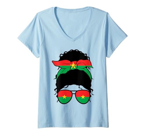 Damen Burkinabè Mädchen Burkina Faso Flagge Stolze Burkinabè Frau T-Shirt mit V-Ausschnitt Damen Burkinabè Mädchen Burkina Faso Flagge Stolze Burkinabè Frau T-Shirt mit V-Ausschnitt von Proud To Be A Burkinabè Girl Apparel Co.