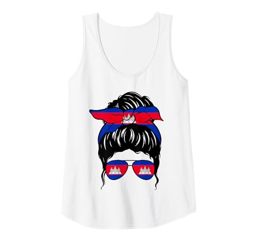 Damen Kambodschanisches Mädchen Kambodscha Kambodschanische Flagge Stolze Kambodschanische Frau Tank Top von Proud To Be A Cambodian Girl Apparel Co.