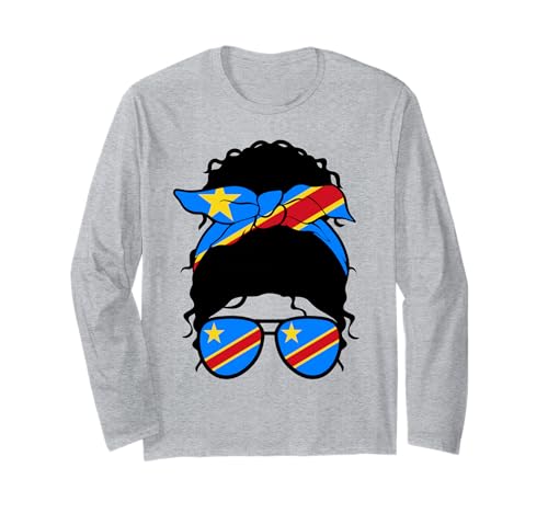 Kongolesisches Mädchen DR Kongo Flagge Stolze kongolesische Frau Langarmshirt Kongolesisches Mädchen DR Kongo Flagge Stolze kongolesische Frau Langarmshirt von Proud To Be A Congolese Girl Apparel Co.