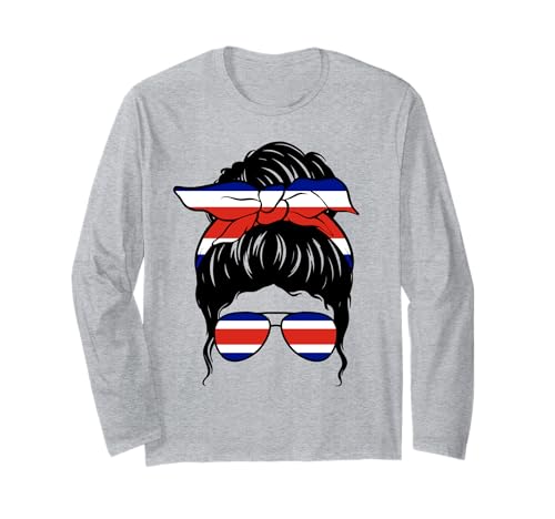 Costaricanisches Mädchen Flagge von Costa Rica Stolze costaricanische Frau Langarmshirt Costaricanisches Mädchen Flagge von Costa Rica Stolze costaricanische Frau Langarmshirt von Proud To Be A Costa Rican Girl Apparel Co.