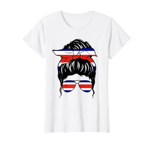 Costaricanisches Mädchen Flagge von Costa Rica Stolze costaricanische Frau T-Shirt von Proud To Be A Costa Rican Girl Apparel Co.
