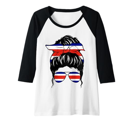Damen Costaricanisches Mädchen Flagge von Costa Rica Stolze costaricanische Frau Raglan Damen Costaricanisches Mädchen Flagge von Costa Rica Stolze costaricanische Frau Raglan von Proud To Be A Costa Rican Girl Apparel Co.