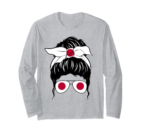 Japanisches Mädchen, japanische Flagge, stolze japanische Frau Langarmshirt Japanisches Mädchen, japanische Flagge, stolze japanische Frau Langarmshirt von Proud To Be A Japanese Girl Apparel Co.