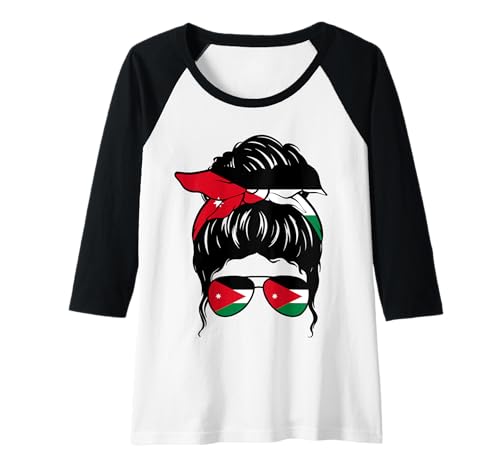 Damen Jordanisches Mädchen, Jordanien, jordanische Flagge, stolze jordanische Frau Raglan von Proud To Be A Jordanian Girl Apparel Co.