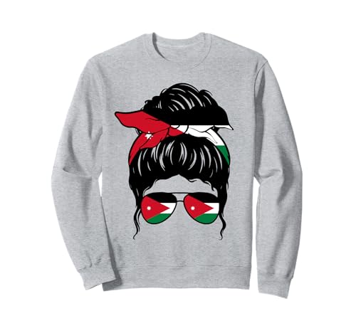 Jordanisches Mädchen, Jordanien, jordanische Flagge, stolze jordanische Frau Sweatshirt von Proud To Be A Jordanian Girl Apparel Co.