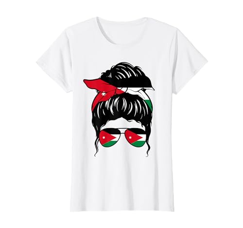 Jordanisches Mädchen, Jordanien, jordanische Flagge, stolze jordanische Frau T-Shirt von Proud To Be A Jordanian Girl Apparel Co.