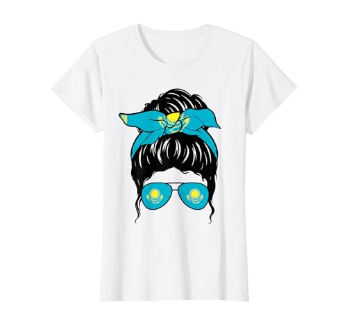 Kasachisches Mädchen Kasachstan Kasachstan Kasachische Flagge Stolze kasachische Frau T-Shirt von Proud To Be A Kazakh Girl Apparel Co.