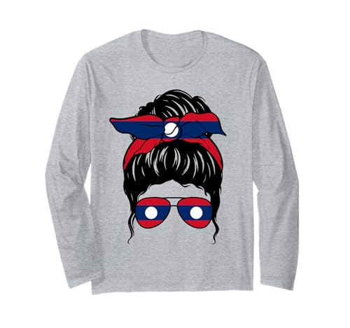 Laotisches Mädchen Laos Laotische Flagge Stolze Laotische Frau Langarmshirt von Proud To Be A Laotian Girl Apparel Co.
