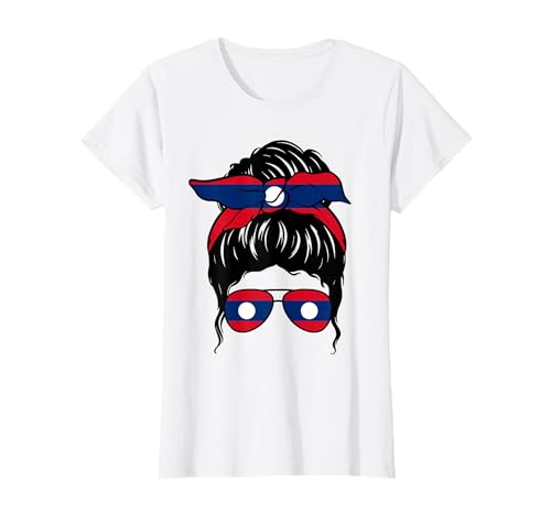 Laotisches Mädchen Laos Laotische Flagge Stolze Laotische Frau T-Shirt von Proud To Be A Laotian Girl Apparel Co.