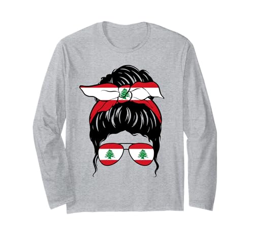 Libanesisches Mädchen, libanesische Flagge, stolze libanesische Frau Langarmshirt Libanesisches Mädchen, libanesische Flagge, stolze libanesische Frau Langarmshirt von Proud To Be A Lebanese Girl Apparel Co.