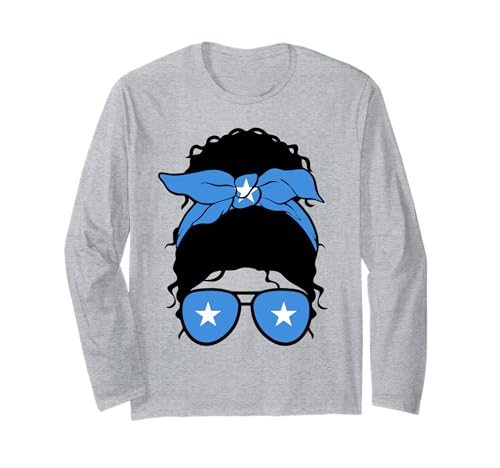 Somalisches Mädchen Somalia Flagge von Somalia Stolze somalische Frau Langarmshirt von Proud To Be A Somali Girl Apparel Co.