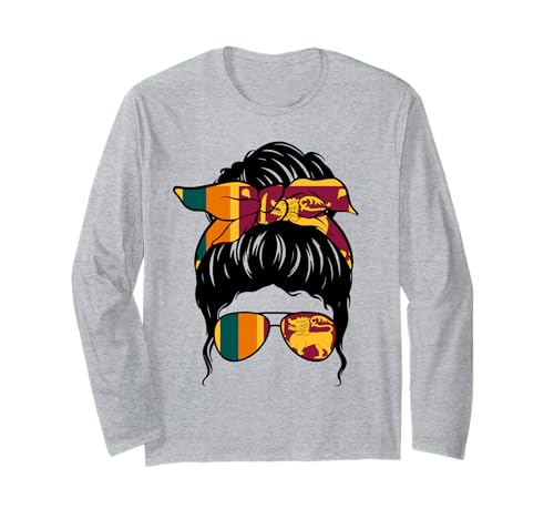 Sri Lanka Girl Sri Lanka Flag Proud Sri Lanka Woman Langarmshirt von Proud To Be A Sri Lankan Girl Apparel Co.