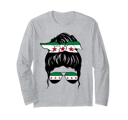 Syrisches Mädchen Syrien Syrische Flagge Stolze Syrische Frau Langarmshirt Syrisches Mädchen Syrien Syrische Flagge Stolze Syrische Frau Langarmshirt von Proud To Be A Syrian Girl Apparel Co.