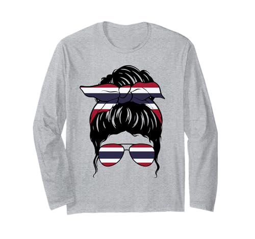 Thailändisches Mädchen Thailand Thailändische Flagge Stolze Thailänderin Langarmshirt von Proud To Be A Thai Girl Apparel Co.