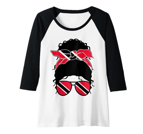 Damen Trinidad und Tobago Girl Trinidad und Tobago Flag Woman Raglan von Proud To Be A Trinidad and Tobago Girl Apparel Co.